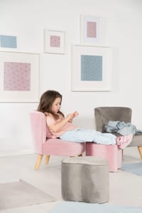 Detská pohovka roba Lil Sofa so zamatovým čalúnením – mauve 6