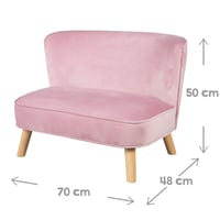 Detská pohovka roba Lil Sofa so zamatovým čalúnením – mauve 3