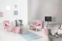 Detská pohovka roba Lil Sofa so zamatovým čalúnením – mauve 9