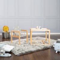 Kombinovaná detská stolička roba Little Stars 7512F190, rozložiteľná na stôl a stoličku, prírodné drevo s polstrovaným sedadlom 6