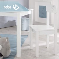 Set de Mobilier pentru Copii roba Little Stars – 2 Scaune și 1 Masă, Set din Lemn Lăcuit Alb cu Model de Steluțe 4