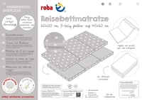 Skladacia cestovná matrac pre bábätká roba Little Stars - 60x120 cm - Odnímateľný poťah so vzorom sivých hviezdičiek - S prenosnou taškou - 5,5 cm v 4