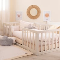 Detská Montessori posteľ roba 70x140 cm – Podlahová posteľ s roštom a ochranou proti vypadnutiu – Stone Washed – Montessori spanie pre batoľatá 5