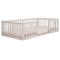 Detská Montessori posteľ roba 70x140 cm – Podlahová posteľ s roštom a ochranou proti vypadnutiu – Stone Washed – Montessori spanie pre batoľatá 3