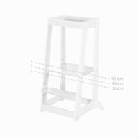 Turn de învățare Montessori roba - Taburet sigur pentru copii - Ajutor în bucătărie - Max. 80 kg - Lemn certificat FSC - Alb 6