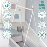 Závesná vložka do detskej postieľky roba Safe Asleep so sieťovanou plochou na ležanie, matracom s rozmermi 90x45 cm a poťahom z bavlny a polyesteru 6