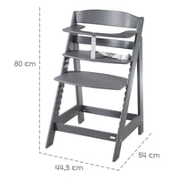 roba Sit Up Flex podesiva drvena dječja hranilica - Antracit - od 6 mjeseci do 70 kg - sa sigurnosnim remenom - Raste zajedno s djetetom 8