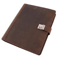 Roberto Romano 48217 Zakladač na dokumenty formátu DIN A4 so zámkom, organizér zo sivej hunter kože so 6 priehradkami a krúžkovou mechanikou, 36x28x4,5 cm 1