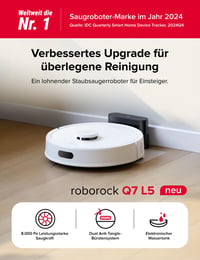 Robotický vysávač Roborock Q7 L5 biely – sací výkon 8000 Pa HyperForce, inteligentná navigácia 2