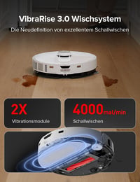 Robotski usisavač Roborock S8 MaxV Ultra s funkcijom brisanja, izvlačnom bočnom četkom, usisnom snagom od 10 000 Pa i pranjem krpe vrućom vodom od 60°C 4