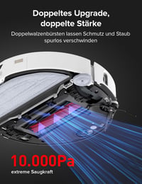 Robotski usisavač Roborock S8 MaxV Ultra s funkcijom brisanja, izvlačnom bočnom četkom, usisnom snagom od 10 000 Pa i pranjem krpe vrućom vodom od 60°C 3