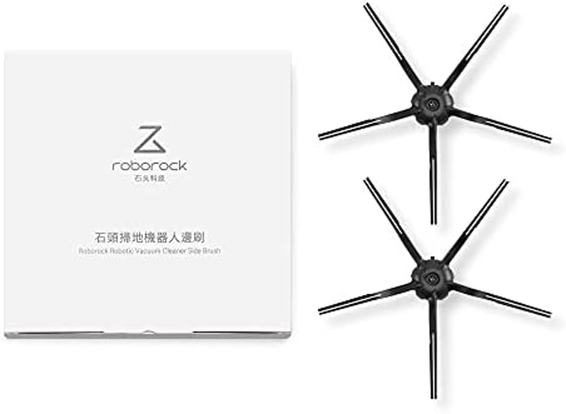 Set perii laterale din silicon Roborock pentru aspiratoarele S4/S5/S6/S7/Q7 Max - negru - 2 buc.