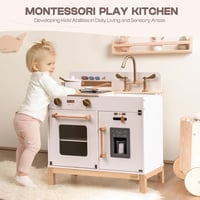 ROBUD Montessori Fa Játékkonyha Kiegészítésekkel 3-6 Éves Gyerekeknek 5