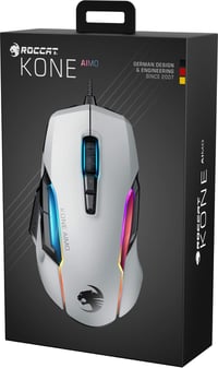 Mouse de gaming ROCCAT Kone XP Alb - Senzor optic 19000 DPI, Iluminare 3D RGB AIMO, rotiță Krystal 4D, funcționalitate multi-buton 4