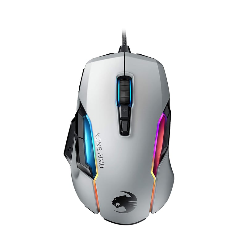 Mouse de gaming ROCCAT Kone XP Alb - Senzor optic 19000 DPI, Iluminare 3D RGB AIMO, rotiță Krystal 4D, funcționalitate multi-buton