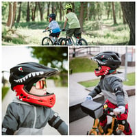 ROCKBROS Detská cyklistická prilba s integrovaným chráničom brady, odnímateľná full-face prilba na BMX, MTB a downhill pre deti a mládež 7