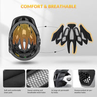 ROCKBROS Gyerek Kerékpáros Sisak Leválasztható Állvédővel, BMX MTB Downhill Helmet 48-58cm - M, Titanium (removable brim) 5