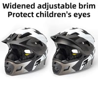 ROCKBROS Gyerek Kerékpáros Sisak Leválasztható Állvédővel, BMX MTB Downhill Helmet 48-58cm - M, Titanium (removable brim) 4