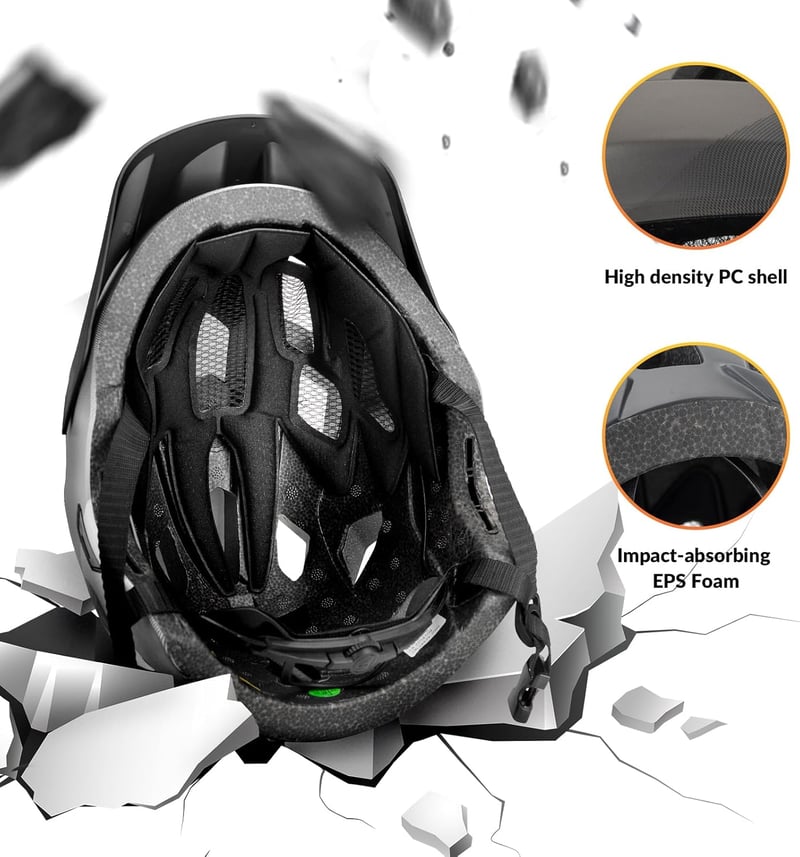 ROCKBROS Gyerek Kerékpáros Sisak Leválasztható Állvédővel, BMX MTB Downhill Helmet 48-58cm - M, Titanium (removable brim)