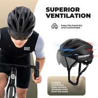 Cască de ciclism ROCKBROS cu vizieră magnetică detașabilă, cască MTB pentru bicicletă, ventilată, unisex, 58-62 cm 4