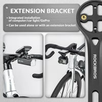 Držiak na cyklopočítač ROCKBROS, kompatibilný s Garmin, Wahoo, Bryton GPS, vrátane skrutky, na cestný bicykel, čierny 4