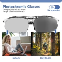Ochelari de ciclism fotocromatici ROCKBROS cu protecție UV400 și bandă de fixare, compatibili cu ochelari de vedere 2