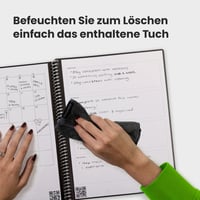 Znovupoužiteľný nedatovaný plánovač produktivity Rocketbook Fusion, 15 x 22,4 cm, modrý – ciele, mesačný a týždenný kalendár, denný zoznam úloh, linajkové a bodkované strany 3