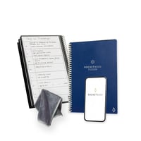 Znovupoužiteľný nedatovaný plánovač produktivity Rocketbook Fusion, 15 x 22,4 cm, modrý – ciele, mesačný a týždenný kalendár, denný zoznam úloh, linajkové a bodkované strany 1
