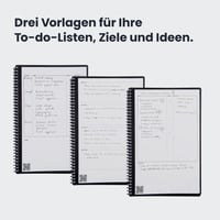 Znovupoužiteľný nedatovaný plánovač produktivity Rocketbook Fusion, 15 x 22,4 cm, modrý – ciele, mesačný a týždenný kalendár, denný zoznam úloh, linajkové a bodkované strany 7