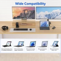 Rocketek 12 az 1-ben Surface dokkoló 3 monitor Dupla HDMI VGA táppal kompatibilis Pro 11 X 10 9 8 7 6 5 4 3 Laptop 7 6 5 4 3 2 1 Book Go 5