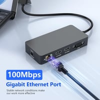 Rocketek 12 az 1-ben Surface dokkoló 3 monitor Dupla HDMI VGA táppal kompatibilis Pro 11 X 10 9 8 7 6 5 4 3 Laptop 7 6 5 4 3 2 1 Book Go 7