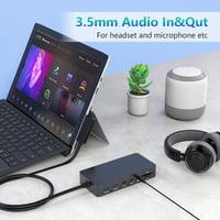 Rocketek 12 az 1-ben Surface dokkoló 3 monitor Dupla HDMI VGA táppal kompatibilis Pro 11 X 10 9 8 7 6 5 4 3 Laptop 7 6 5 4 3 2 1 Book Go 8