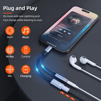Rocketek 2-in-1 Lightning Adapter iPhone-hoz - 3.5mm Jack Fejhallgató Csatlakozó és Töltő Elosztó iPhone 14/13/12/11/XR/8/7 Készülékekhez

A 3