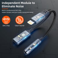 Rocketek 2-in-1 Lightning Adapter iPhone-hoz - 3.5mm Jack Fejhallgató Csatlakozó és Töltő Elosztó iPhone 14/13/12/11/XR/8/7 Készülékekhez

A 2