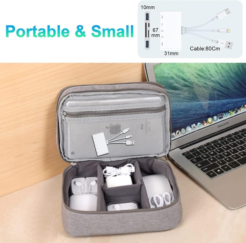 Rocketek 5-in-1 SD/TF Kártyaolvasó iPhone/iPad/Android/Mac/PC Eszközökhöz - USB-C/USB-A OTG Adapter, Egyidejű Töltés, MMC/SDHC/SDXC Támogatá