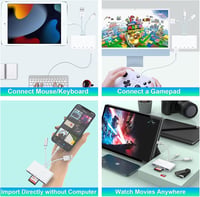 Rocketek 5-in-1 SD/TF Kártyaolvasó iPhone/iPad/Android/Mac/PC Eszközökhöz - USB-C/USB-A OTG Adapter, Egyidejű Töltés, MMC/SDHC/SDXC Támogatá 6