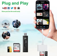 Rocketek 6-in-1 SD Kártyaolvasó iPhone/iPad Készülékekhez - Lightning/USB-C Adapter, PD60W Töltés, Fejhallgató Csatlakozó, USB 3.0 6