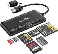 Rocketek 7 az 1-ben USB-C/USB 3.0 Memóriakártya Olvasó - 5Gbps Adatátvitel SD/SDHC/SDXC/CF/TF/XD/MS Kártyákhoz Windows/Mac/Linux Rendszerekh 1