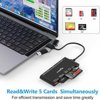 Rocketek 7 az 3-ban memóriakártya-olvasó SD/CF/XD/microSD/MS - fekete 6