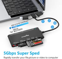 Rocketek 7 az 3-ban memóriakártya-olvasó SD/CF/XD/microSD/MS - fekete 5