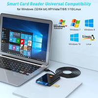 Rocketek Okoskártya Olvasó - CAC, Bankkártya, SIM Kártya Olvasó Katonai és Személyi Igazolványokhoz - Windows és Linux Kompatibilis USB Csat 6