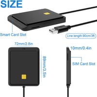 Rocketek Okoskártya Olvasó - CAC, Bankkártya, SIM Kártya Olvasó Katonai és Személyi Igazolványokhoz - Windows és Linux Kompatibilis USB Csat 7