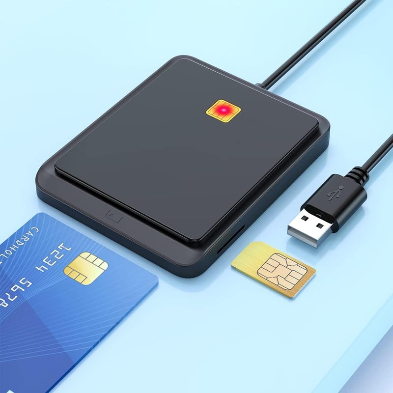Rocketek Okoskártya Olvasó - CAC, Bankkártya, SIM Kártya Olvasó Katonai és Személyi Igazolványokhoz - Windows és Linux Kompatibilis USB Csat