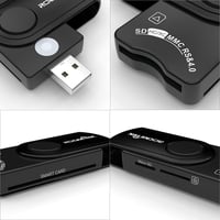 Rocketek USB Kártyaolvasó - Intelligens Kártya, SIM, SD, DNI, CAC Olvasó - Kompatibilis Windows/Mac Rendszerekkel - ISO 7816 Szabvány 5