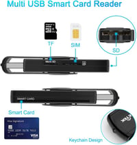 Rocketek USB Kártyaolvasó - Intelligens Kártya, SIM, SD, DNI, CAC Olvasó - Kompatibilis Windows/Mac Rendszerekkel - ISO 7816 Szabvány 7
