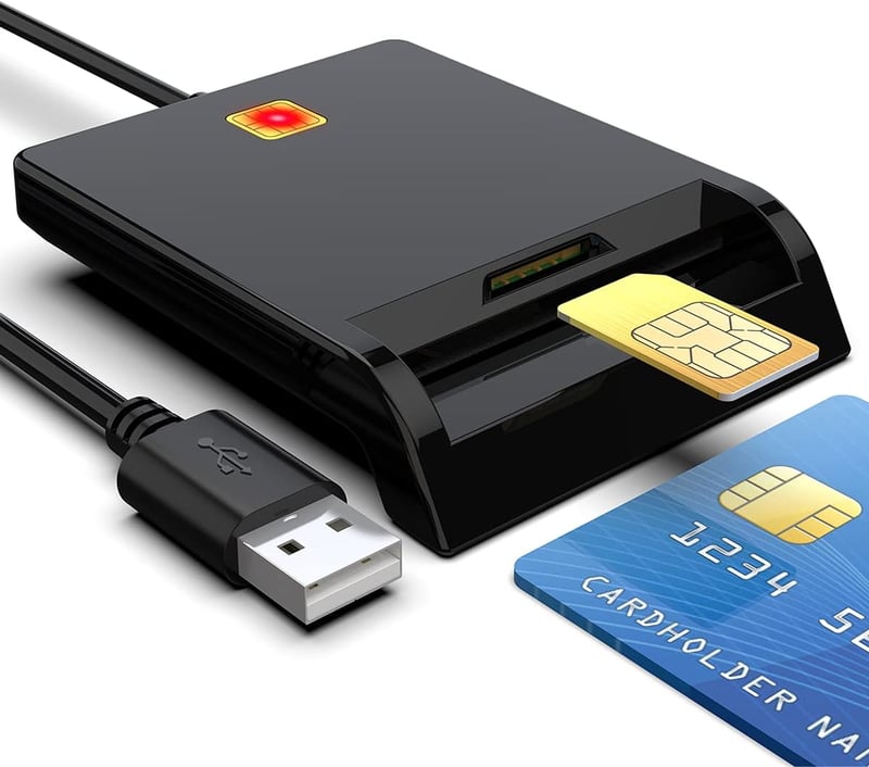 Rocketek USB Kártyaolvasó - Személyi Igazolvány, CAC, SIM Kártya Kompatibilis - PC/SC Smart Card Reader Windows, Mac, Linux Rendszerekhez - 