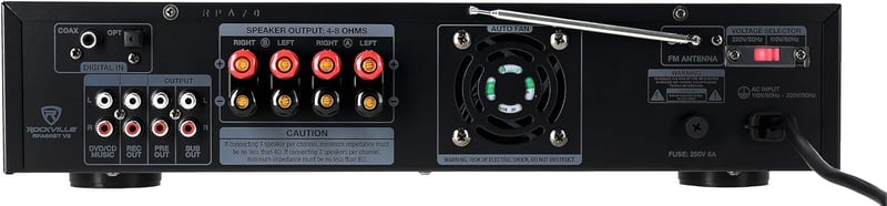 Rockville RPA60BT V2 1000W 2 csatornás erősítő mixer Bluetooth USB karaoke DJ