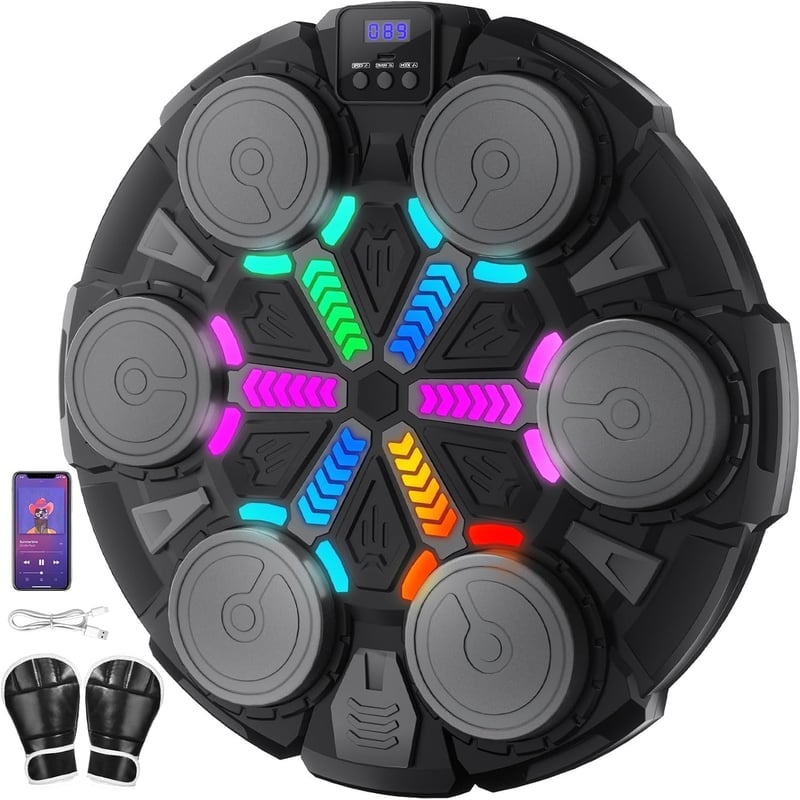 ROCKY&CHAO Falra szerelhető LED boxzsák Bluetooth zenével és játékmódokkal - De