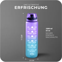 Športová fľaša Roe Tenpo Tritan 1 liter, vhodná do umývačky riadu, bez BPA, nepriepustná, na behanie, cyklistiku, do posilňovne, na jogu 2