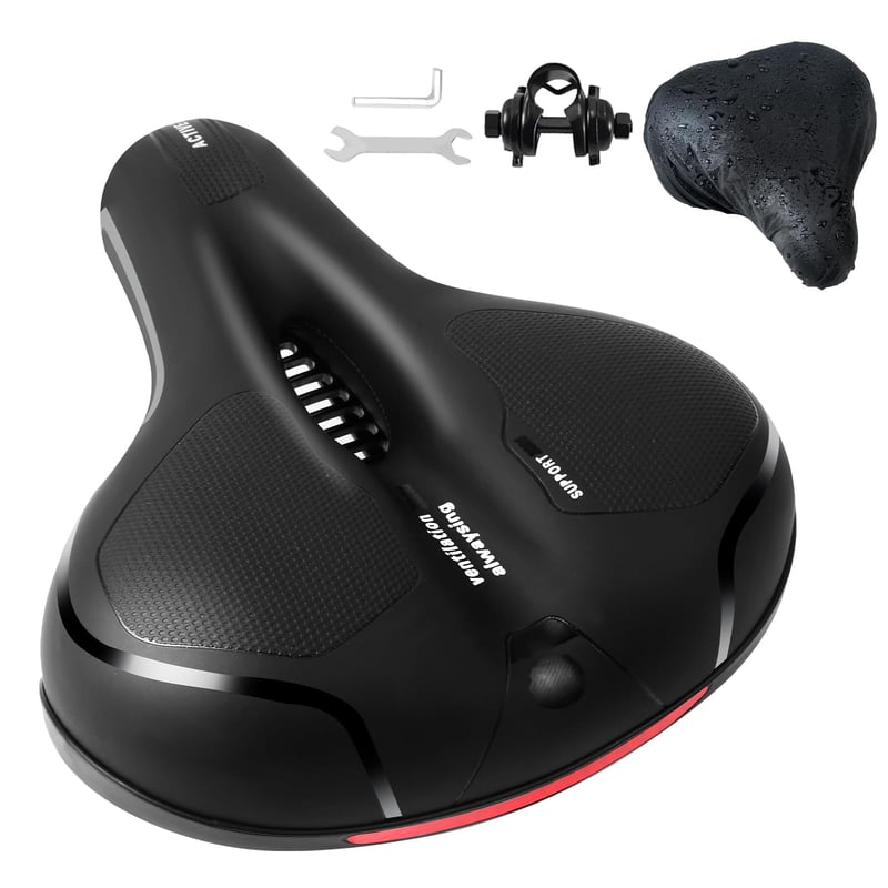 Cyklistické sedlo ROGTYO Cloud Comfort Pro Max – extra široké gélové sedlo s pamäťovou penou, tlmením vibrácií a vodeodolným povrchom, ergonomické sedlo pre mužov aj ženy, na MTB, trekkingové a elektrobicykle